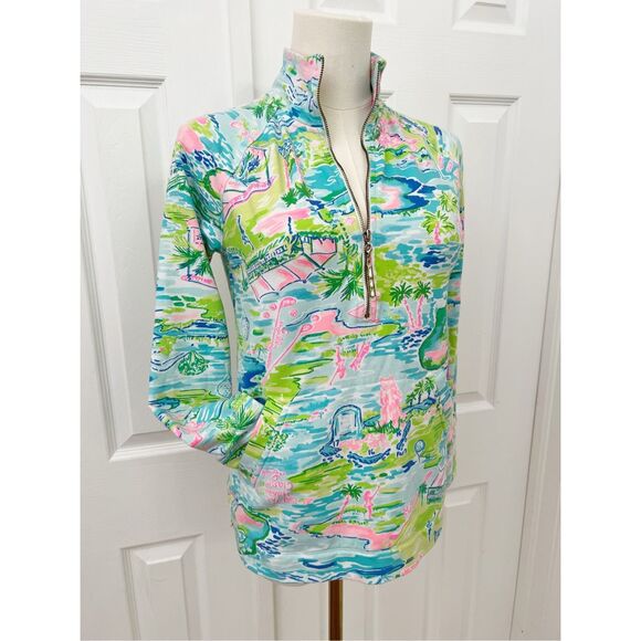 Lilly Pulitzer Leona Womens Multicolor Honda Classic Golf Popover Size XXS - Picture 1 of 7